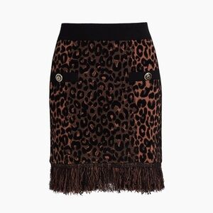 Milly Black and Brown Leopard Skirt NWT